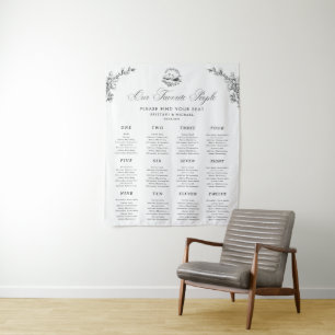 Tapete De Parede Elegante Sinal de Assento de Casamento com 12 Mesa