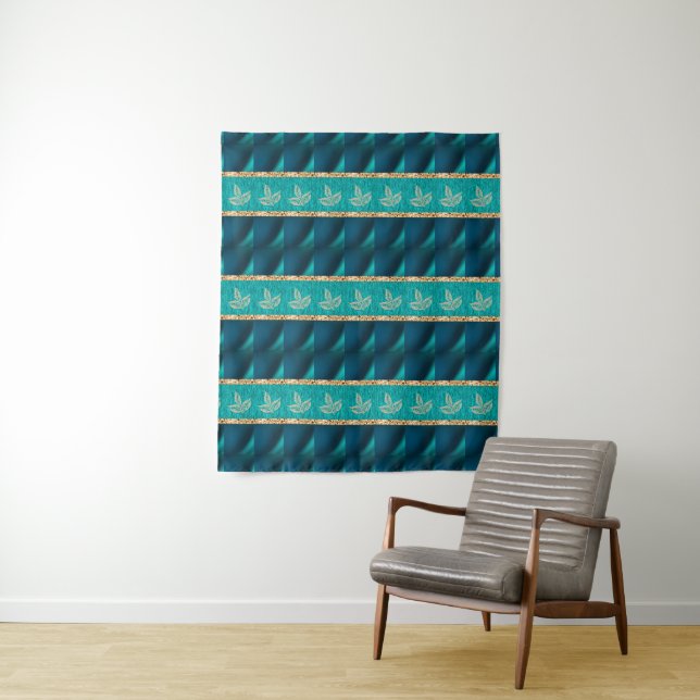 Tapete De Parede Elegante Teal Moderno (In Situ)