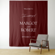 Elegantes Panos de Fundo para Casamento Burgundy B