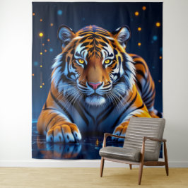 Tapete De Parede Elektrisierender Tiger – Kraftvolle Wildnis