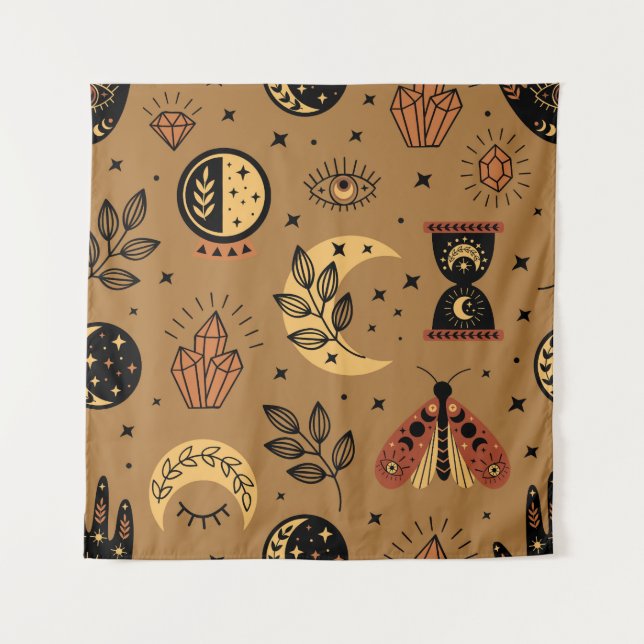 Tapete De Parede Elementos Mágicos: padrão sem costura (Frente)