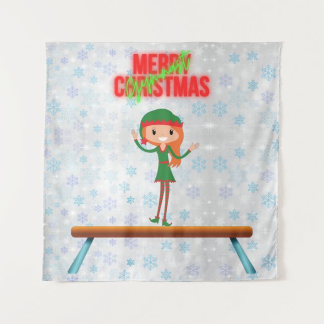 Tapete De Parede Elfo Ginasta Feliz Natal (Frente)