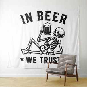 Tapete De Parede Em cerveja nós confiamos esqueleto gelado Beer Pon