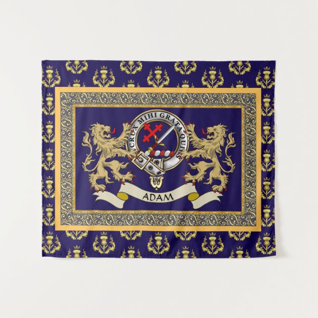 Tapete De Parede Emblema da Clan Adam Personalizado Azul (Frente (Horizontal))