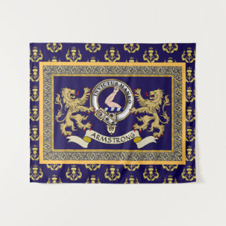Tapete De Parede Emblema Personalizado do Clã Armstrong Azul