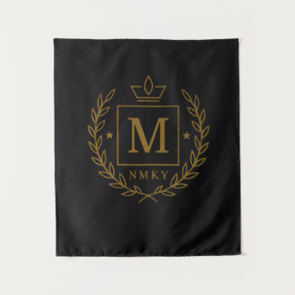 Tapete De Parede "Emblema Real NMKY – Design de Brasão com Monogram
