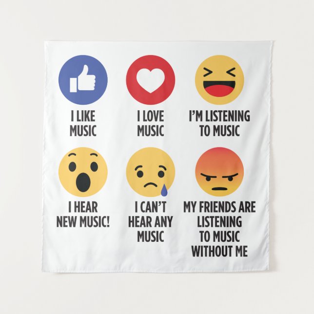 Tapete De Parede Emojis de Música (Frente)