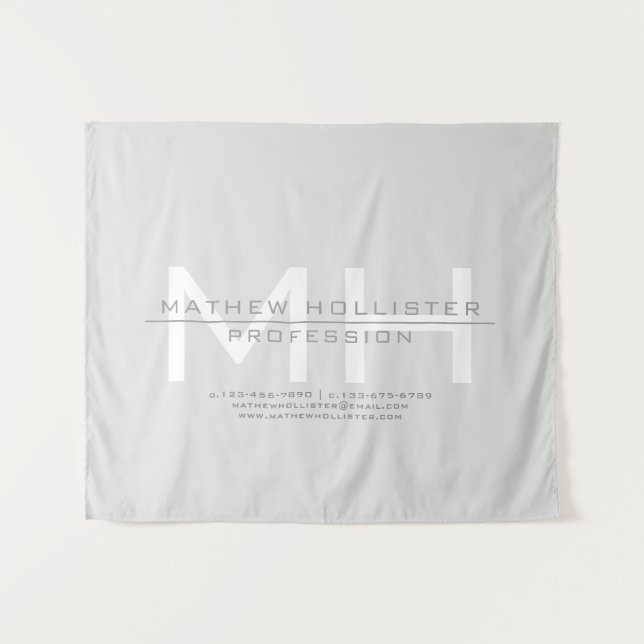 Tapete De Parede Empresas Cinzas monogramas, homens (Frente (Horizontal))