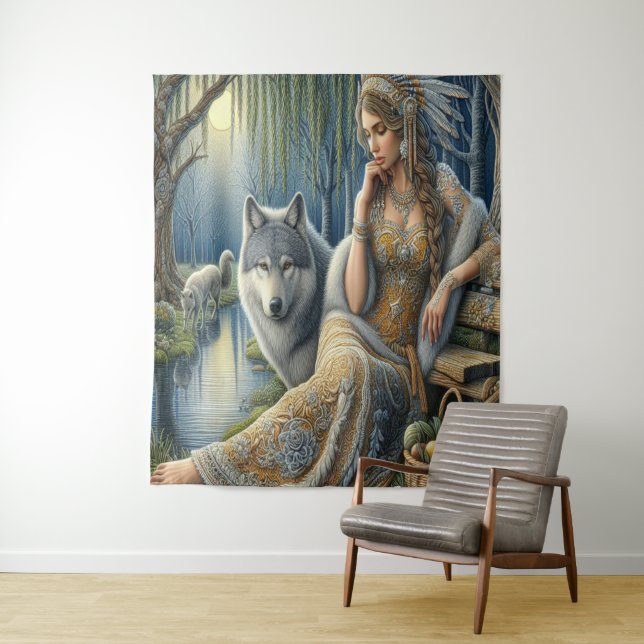 Tapete De Parede Encantamento Luar na Floresta Mística (In Situ)