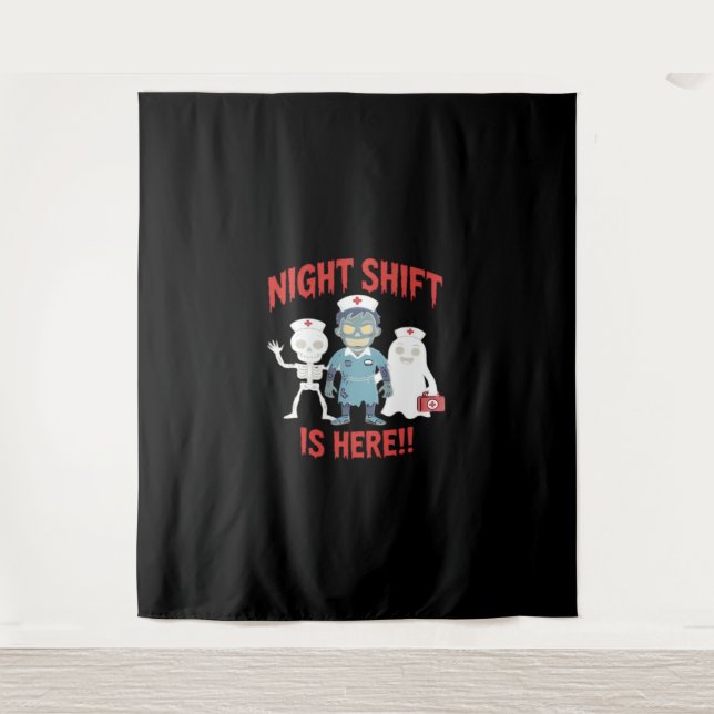 Tapete De Parede Enfermeira Enfermeira Funny Ghost Skeleton Zombie  (Frente)