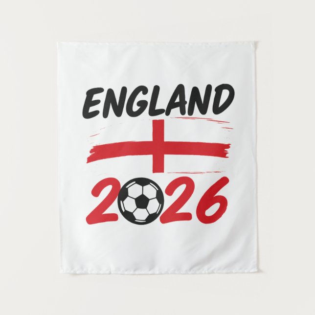 Tapete De Parede England 2026 Soccer Fan Design, Cross and Football (Frente)