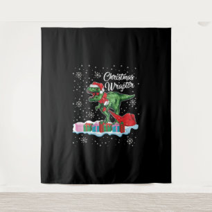 Tapete De Parede Engraçado Natal Dinossauro Wraptor Velociraptor