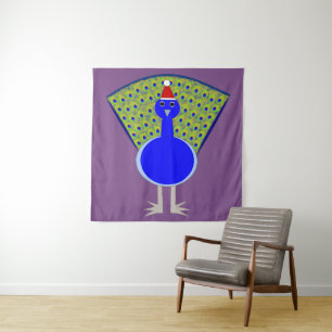 Tapete De Parede Engraçado Peacock de Natal