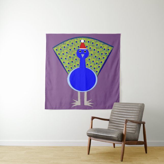 Tapete De Parede Engraçado Peacock de Natal (In Situ)