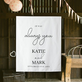 Tapete De Parede Era Sempre Seu Sinal De Banner De Casamento