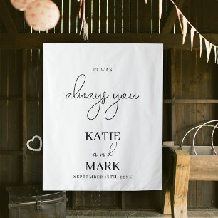 Tapete De Parede Era Sempre Seu Sinal De Banner De Casamento
