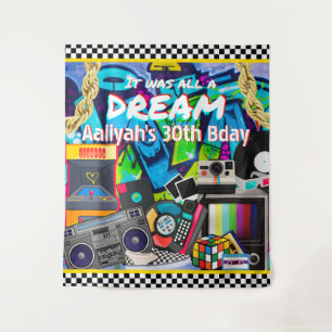 Tapete De Parede Era tudo um Sonho Retro Hip Hop Fundo de Grafite