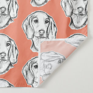 Tapete De Parede esboço desenhado à mão de cachorro dachshund preto