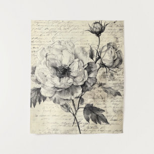 Tapete De Parede Esboço Floral Russo com Caligrafia - Idade (7)