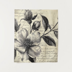 Tapete De Parede Esboço Floral Russo com Caligrafia - Idade (8)