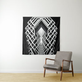 Tapete De Parede Escada Monocromática: Obelisco de Contrastes