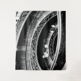 Tapete De Parede Escadaria Espiral Preta e Branca