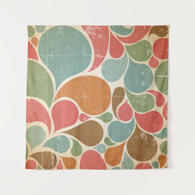 Tapete De Parede Espaçadores Coloridos: Padrão Retroativo Abstrato. (Frente)