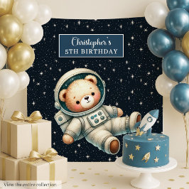 Tapete De Parede Espanhol de Aniversário com Urso de Teddy Astronau