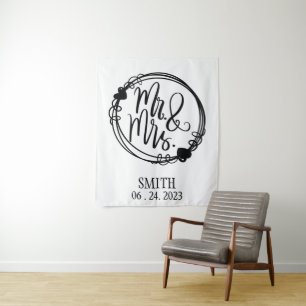 Tapete De Parede Espanhol de Casamento Personalizado do Sr. & Sra
