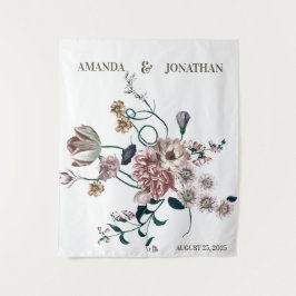 Tapete De Parede Espanhol de Foto do Casamento de Flores Selvagens 