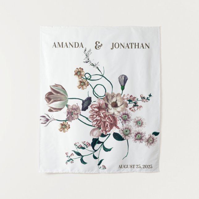 Tapete De Parede Espanhol de Foto do Casamento de Flores Selvagens  (Frente)