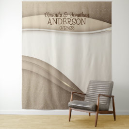 Tapete De Parede Espanto de Casamento de Ondas Douradas do legante