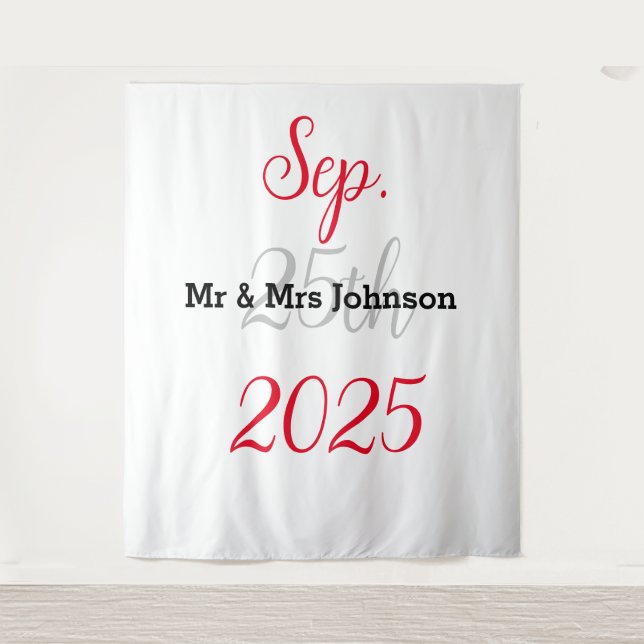 Tapete De Parede Espanto de Casamento Minimalista Elegante (Frente)