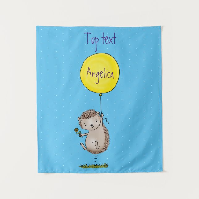 Tapete De Parede Espelho de ouriço e desenho de balão (Frente)