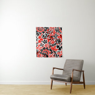 Tapete De Parede Espetáculo floral de arte popular ucraniana