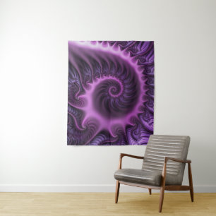 Tapete De Parede Espiral De Arte Fractal, Roxal, Rosa-Legal, vívida