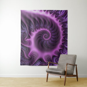 Tapete De Parede Espiral De Arte Fractal, Roxal, Rosa-Legal, vívida