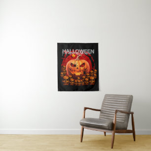 TAPETE DE PAREDE ESQUELETES DE PUMPKIN HALLOWEEN