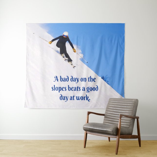 Tapete De Parede Esqui De Montanha Lopa Neve Fresca Queda De Esqui  (In Situ (Horizontal))