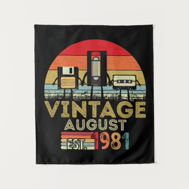 Tapete De Parede EST 1981 Agosto Aniversário de 40 anos (Frente)