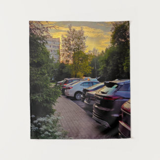Tapete De Parede Estacionamento Golden Hour Vista Tapestry – Person