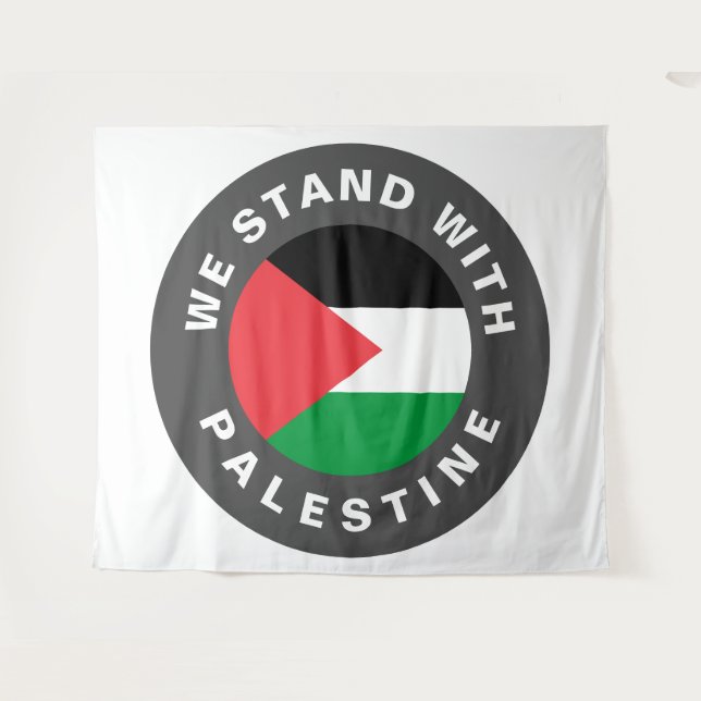 Tapete De Parede Estamos com a bandeira da Palestina e o texto pers (Frente (Horizontal))