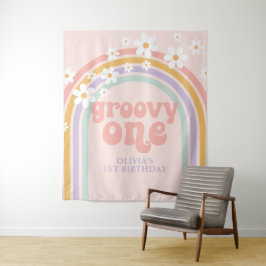 Tapete De Parede Estandard de aniversário de 1 ano Groovy One Paste