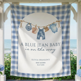 Tapete De Parede Estandarte de Chuvada de Bebê em Jeans Azul Caubói