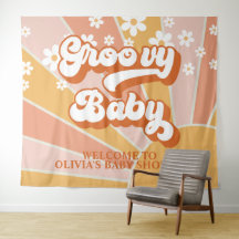 Estandarte de Chuvinha de Bebê Groovy Baby Retro S