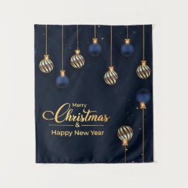 Tapete De Parede Estandarte de Natal decorações azul dourado saudaç