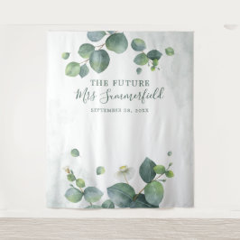 Tapete De Parede Estande de Foto de Suculentas com Folhas de Eucali