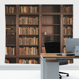 Tapete De Parede Estante de Livros de Biblioteca Gótica Antiga Pare