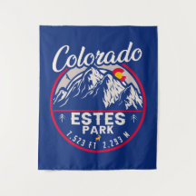 Estes Park Colorado Mountain Retro Sunset Skiing