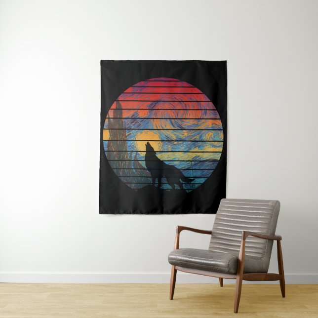 TAPETE DE PAREDE ESTILO ABSTRATO UIVO DE LOBO (In Situ)